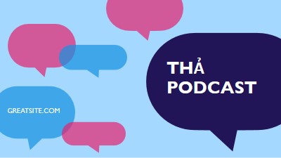 Thả podcast ngay bây giờ blue modern-color-block