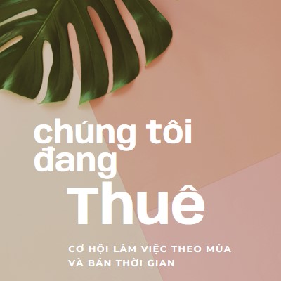 Chúng tôi đang thuê lao động theo thời vụ pink modern-simple