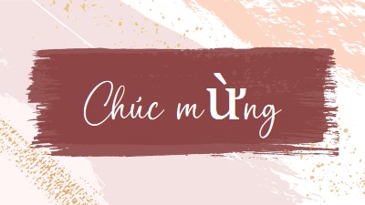 Chúc mừng đơn giản pink organic-simple