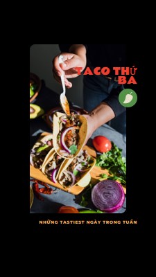 Taco Thứ Ba black modern-simple