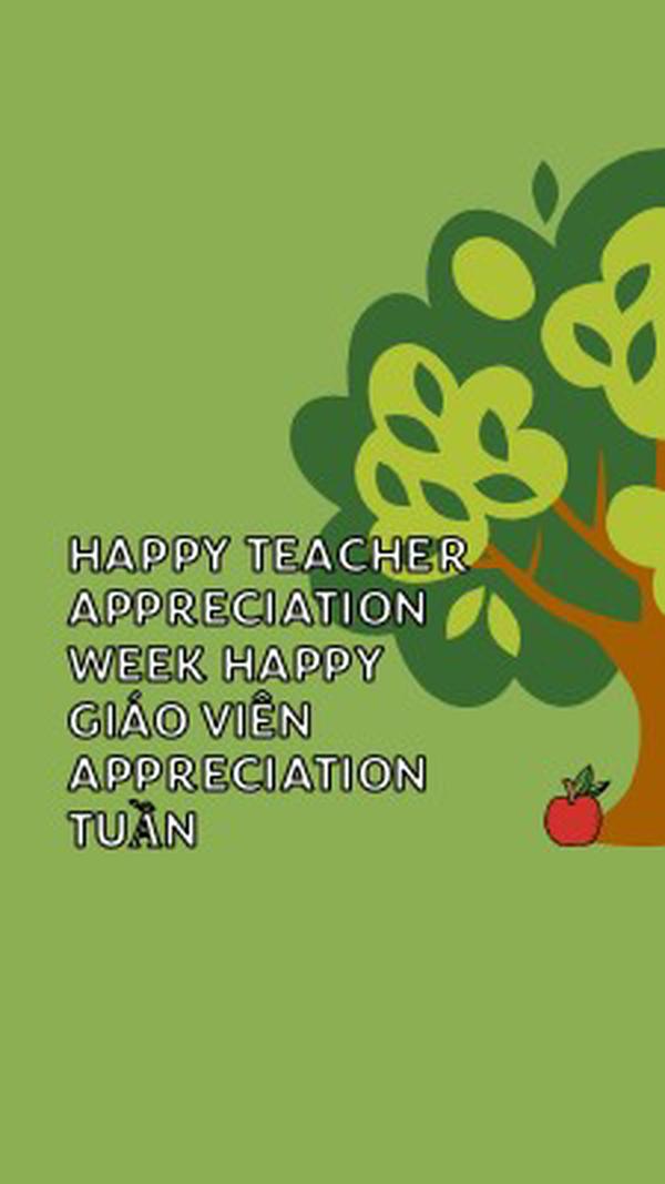 Happy Teacher Appreciation Week green whimsical-color-block