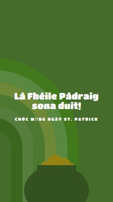 Chúc mừng ngày St. Patrick green vintage-retro