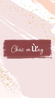 Chúc mừng đơn giản pink organic-simple