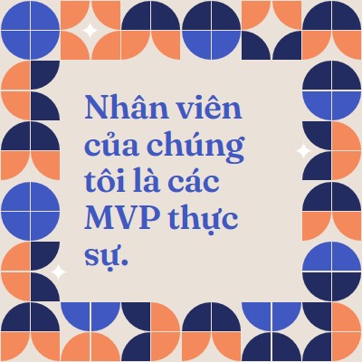 Nhân viên cảm ơn bạn thẻ blue simple,retro,frame,shapes,fun,geometric