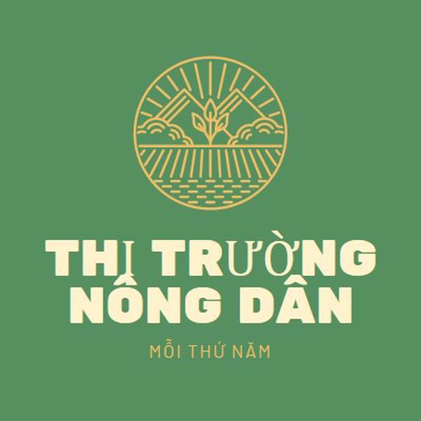 Đến với chợ nông dân green clean,simple,logo,organic,typographic,rustic