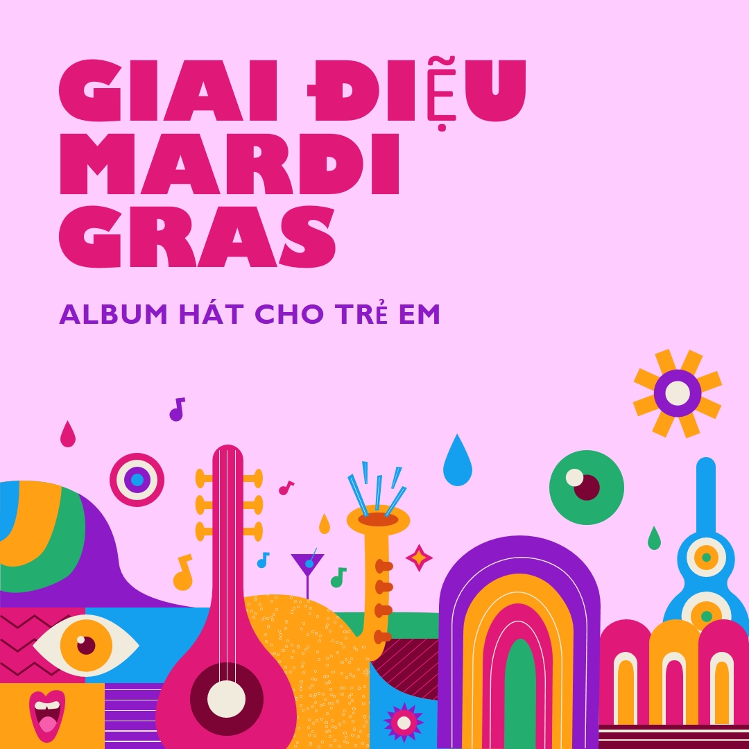Giai điệu Mardi Gras dành cho trẻ em pink whimsical,fun,illustration,geometric,graphic,bright