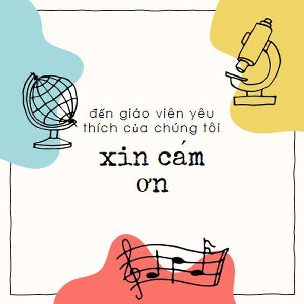 Thiệp cảm ơn giáo viên nhà trường gray clean,colorful,sketch,asymmetrical,school,shape