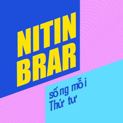 Phát trực tiếp podcast blue bold,bright,typography,geometric,vibrant,block