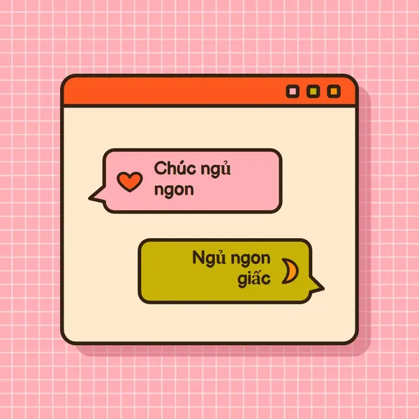 Chúc ngủ ngon, ngủ ngon pink retro,graphic,message,speech-bubble,icon,motif,emoji,