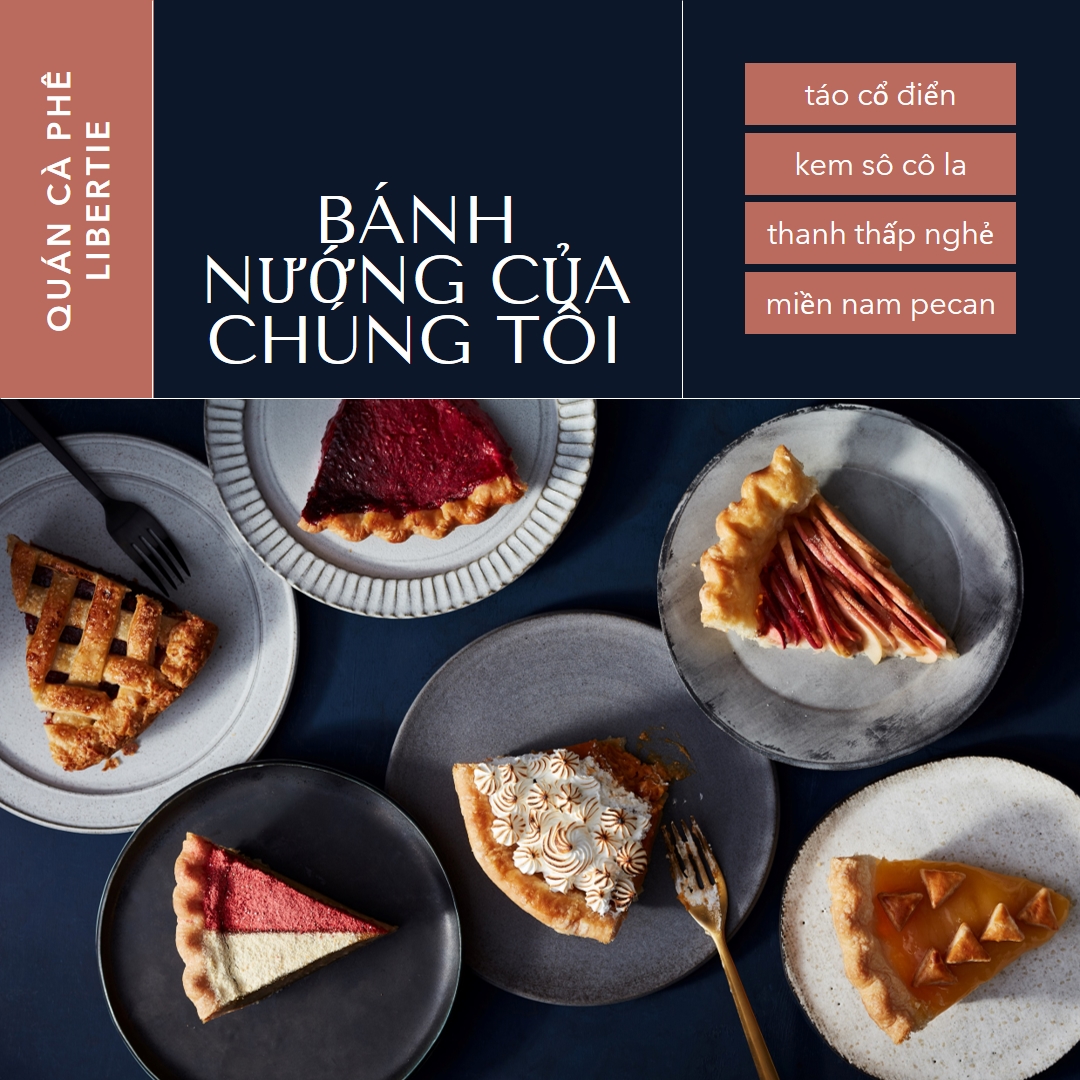 Thưởng thức bánh nướng của chúng tôi blue simple,classic,organized