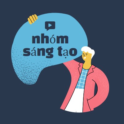 Nhóm sáng tạo cộng đồng trực tuyến blue organic,bright,illustration,graphic,simple,vibrant