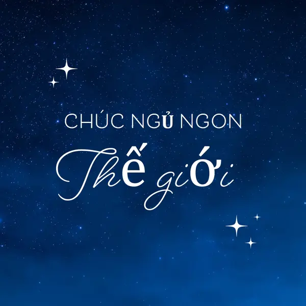 Chúc bạn ngủ ngon blue modern,simple,typographic,whimsical,motif,