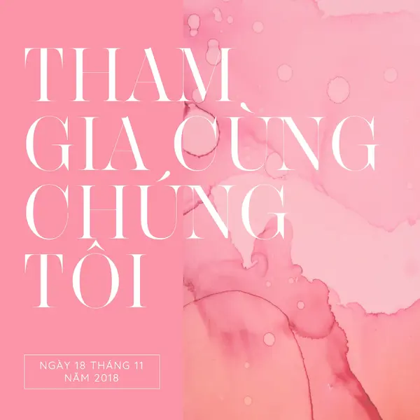 Tham gia cùng chúng tôi để tham gia sự kiện pink elegant,clean,watercolor,classic,simple,minimal