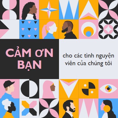 Thiệp cảm ơn các tình nguyện viên pink fun,geometric,pattern,graphic,illustration,symmetrical