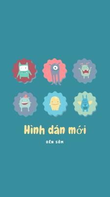 Các hình dán mới sắp ra mắt blue whimsical-color-block