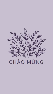 Xin chào purple whimsical-line