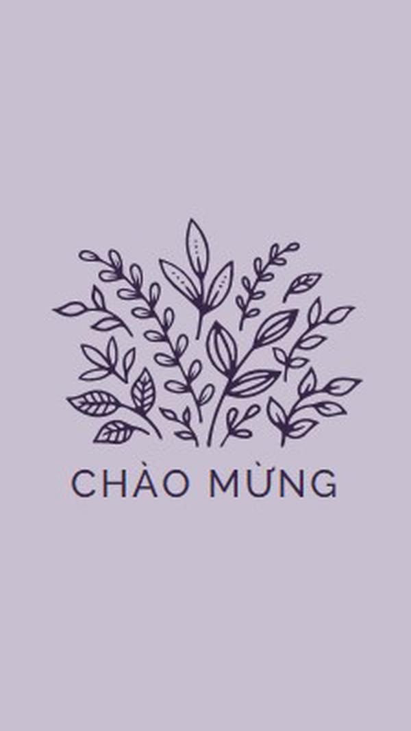 Xin chào purple whimsical-line