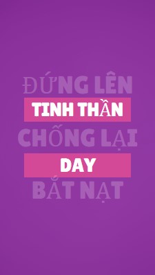 Đứng lên chống lại hành vi bắt nạt purple modern-bold