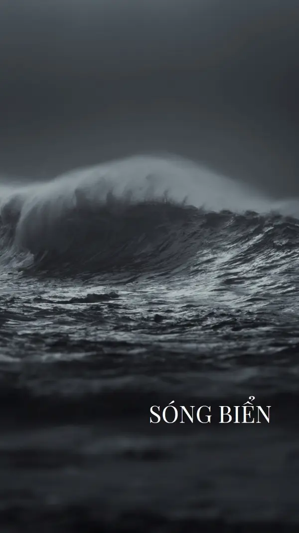 Sóng biển tối gray modern-simple