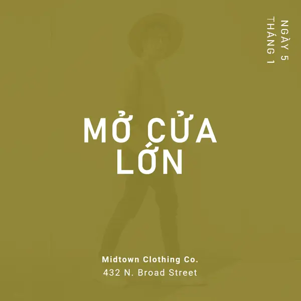 Cửa hàng quần áo mở cửa lớn green modern-bold