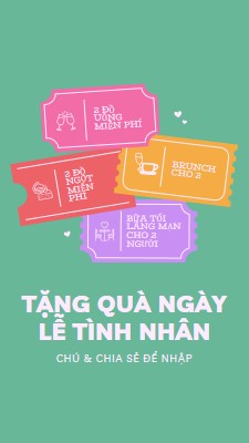 Tặng quà ngày Valentine green bright,playful,tickets,retro,shape,overlapping