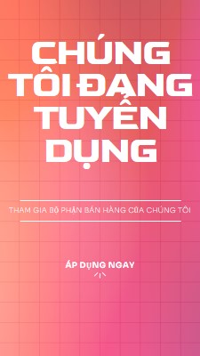 Chúng tôi đang tuyển dụng - tham gia cùng chúng tôi! pink simple,bold,gradient,grid,minimal,bright