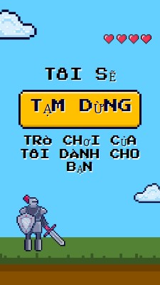 Tôi sẽ tạm dừng trò chơi của tôi cho bạn blue vibrant,whimsical,game,retro,playful,computer