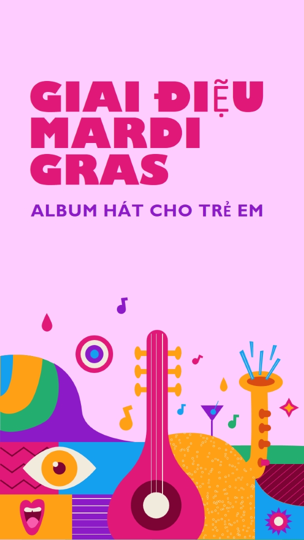 Giai điệu Mardi Gras dành cho trẻ em pink whimsical,fun,illustration,geometric,graphic,bright