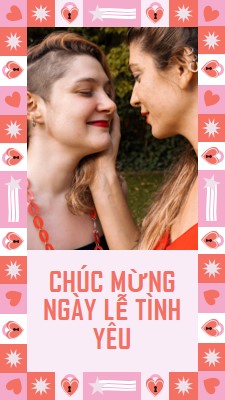 Chúc mừng Ngày Lễ tình yêu pink maximalist,fun,frame,photo,pattern,shapes