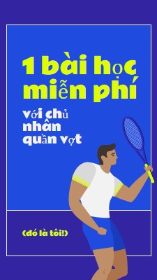 Lớp học miễn phí với tennis master blue vibrant,bold,block,frame,graphic,bright