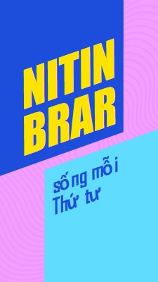 Phát trực tiếp podcast blue bold,bright,typography,geometric,vibrant,block