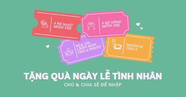 Tặng quà ngày Valentine green bright,playful,tickets,retro,shape,overlapping