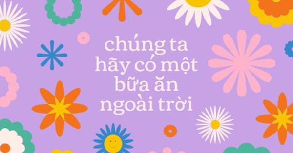 Hãy cùng đi dã ngoại purple retro,playful,graphic,floral,bright