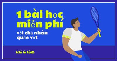 Lớp học miễn phí với tennis master blue vibrant,bold,block,frame,graphic,bright