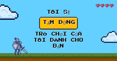 Tôi sẽ tạm dừng trò chơi của tôi cho bạn blue vibrant,whimsical,game,retro,playful,computer