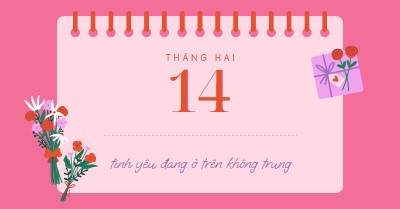 Tình yêu đang ở trên không trung pink delicate,romantic,calendar,simple,frame,floral