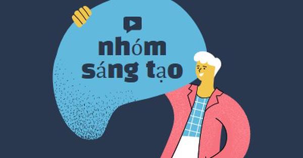 Nhóm sáng tạo cộng đồng trực tuyến blue organic,bright,illustration,graphic,simple,vibrant