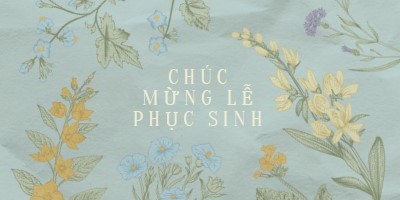 Điều ước Phục sinh blue vintage-botanical