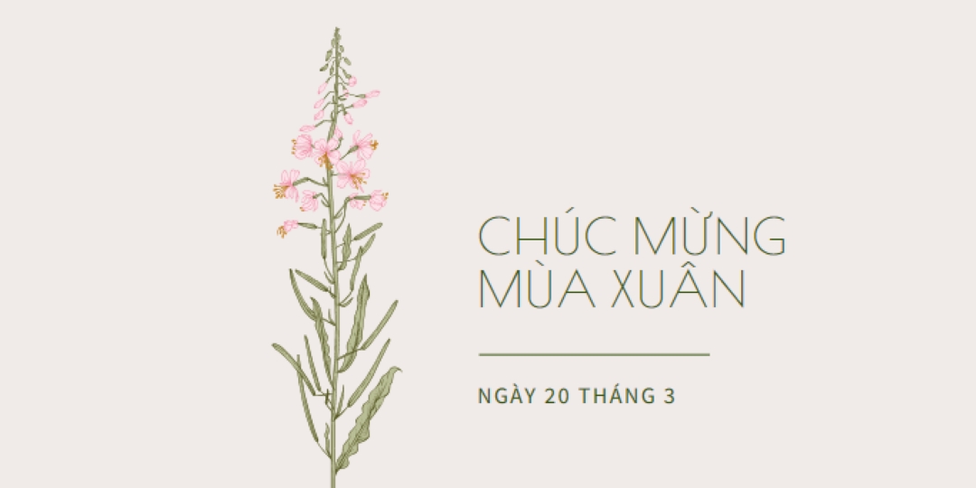 Chúc mừng mùa xuân white vintage-botanical