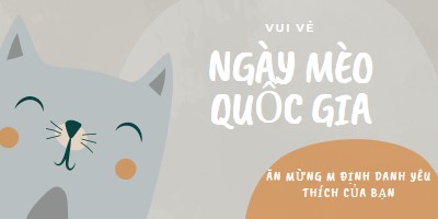 Chúc mừng Ngày Mèo Quốc gia gray organic-simple