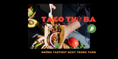 Taco Thứ Ba black modern-simple