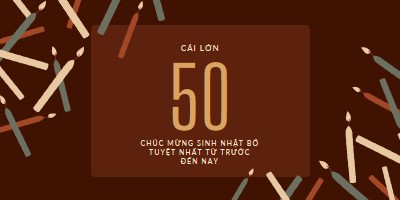 Chúc mừng sinh nhật 50 tuổi brown modern-simple