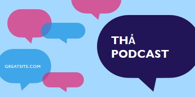 Thả podcast ngay bây giờ blue modern-color-block