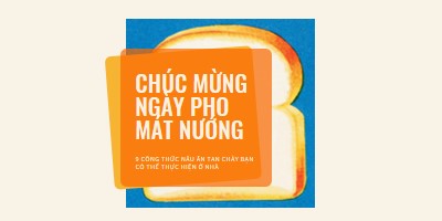 Chúc mừng ngày pho mát nướng orange modern-bold