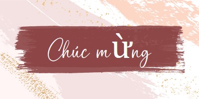 Chúc mừng đơn giản pink organic-simple