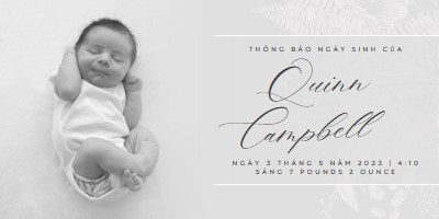 Thông báo về ngày sinh của gray modern-simple