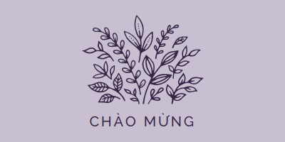 Xin chào purple whimsical-line