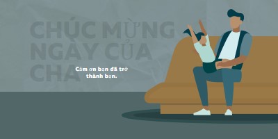 Chúc mừng ngày của cha blue modern-color-block