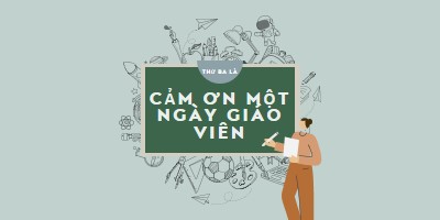 Cảm ơn các giáo viên green modern-color-block