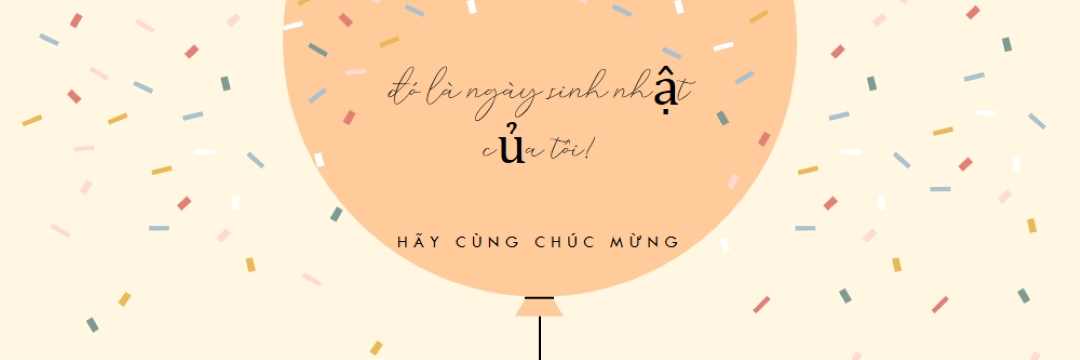 Chúng ta hãy cùng chúc mừng sinh nhật của tôi yellow whimsical-line